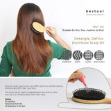 BESTOOL Boar Bristle Hair Brush Natural Bamboo Cushion Paddle Anti-Static for Women Men Kids