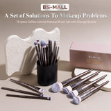 BS MALL Makeup Brush Set 18 Piece Professional Cosmetic Brushes with Black Case for Flawless Makeup
