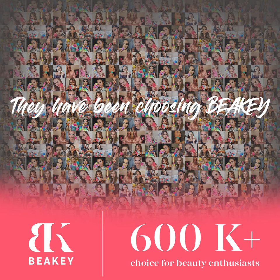 BEAKEY 5 Pack Makeup Sponge Set Micro Porous Latex Free Foundation Beauty Blenders Powder Cream