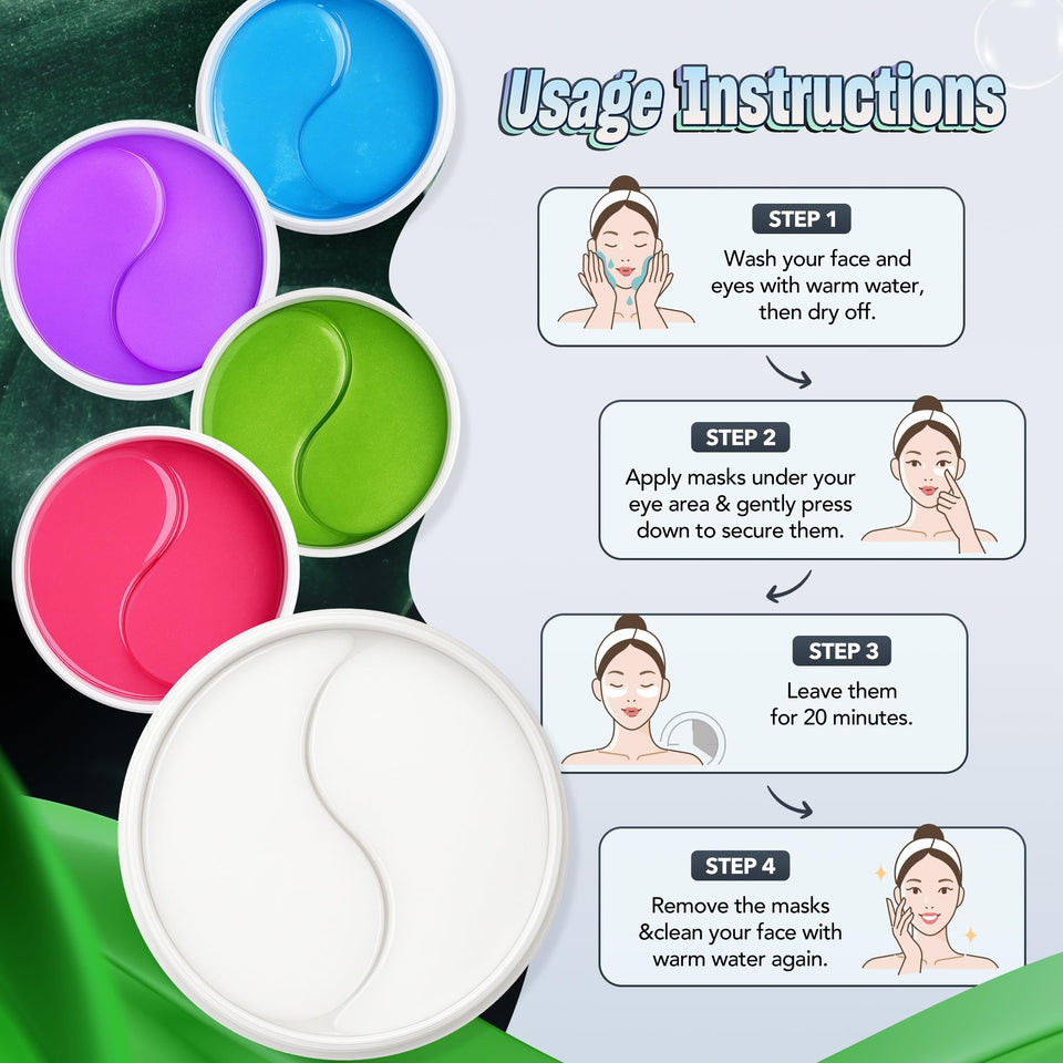 NAZANO Under Eye Patches 60 Pack with Gold Collagen and Hyaluronic Acid for Eye Area Hydration