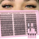 Goddvenus lash clusters kit 300 piece wispy DIY eyelash extensions C curl 10-16mm - BuyO