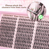 Goddvenus Lash Clusters Kit 300 Piece Wispy DIY Eyelash Extensions C Curl 10-16mm Natural Look