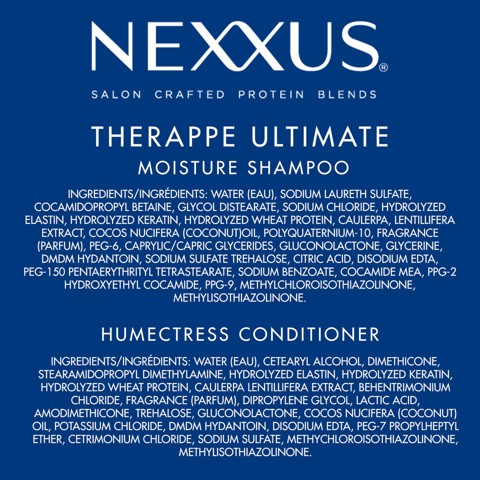 Nexxus Therappe Shampoo and Humectress Conditioner Set for Dry Hair with Caviar Complex and Elastin Protein