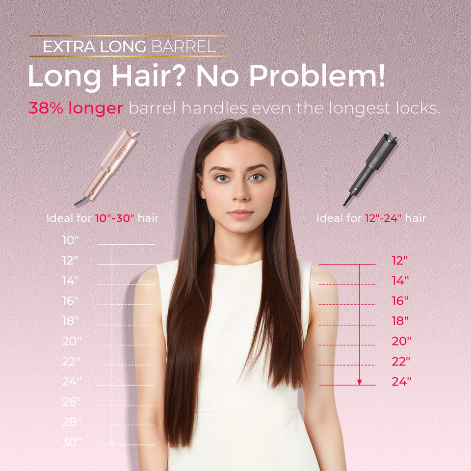 TYMO CurlPro Plus Ceramic Automatic Hair Curler with Anti-Scald Design for Long Hair Women Gold