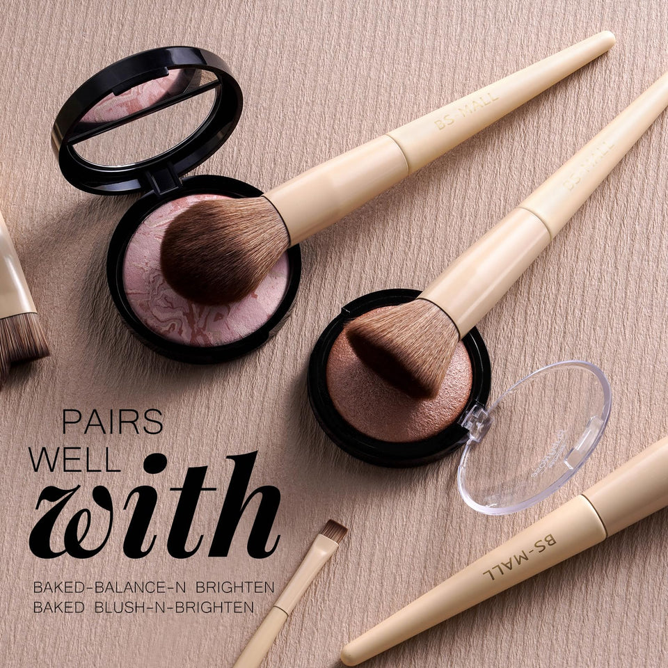 BS-MALL 18 Piece Professional Makeup Brush Set with Travel Case Synthetic Face Eye Brushes