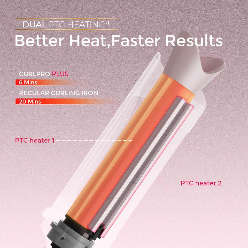 TYMO CurlPro Plus Ceramic Automatic Hair Curler with Anti-Scald Design for Long Hair Women Gold