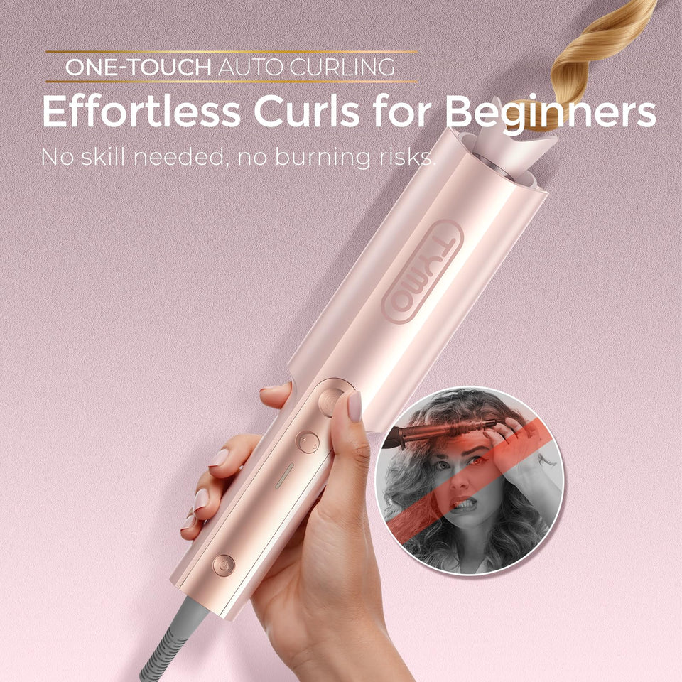 TYMO CurlPro Plus Ceramic Automatic Hair Curler with Anti-Scald Design for Long Hair Women Gold