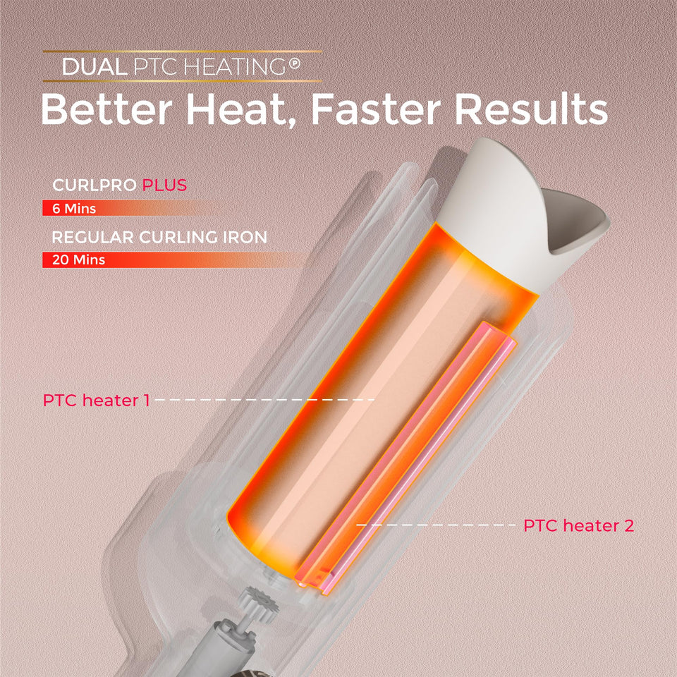 TYMO CurlPro Plus Ceramic Automatic Hair Curler with Anti-Scald Design for Long Hair Women Gold