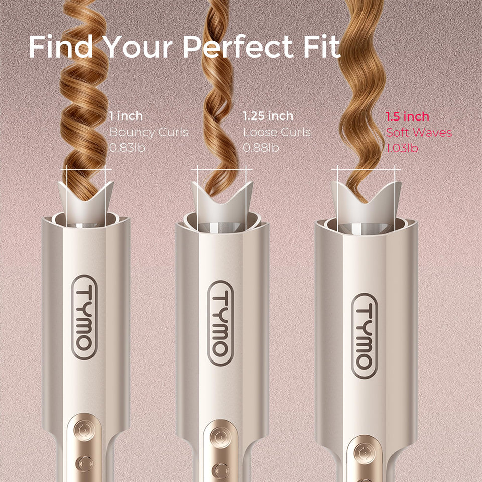TYMO CurlPro Plus Ceramic Automatic Hair Curler with Anti-Scald Design for Long Hair Women Gold