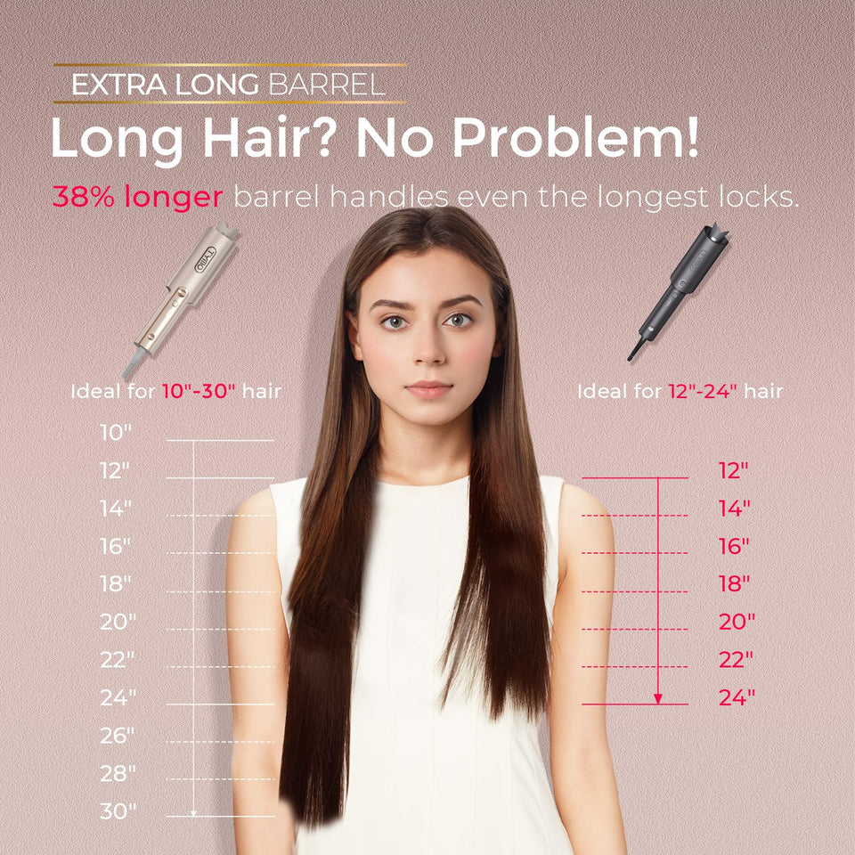 TYMO CurlPro Plus Ceramic Automatic Hair Curler with Anti-Scald Design for Long Hair Women Gold