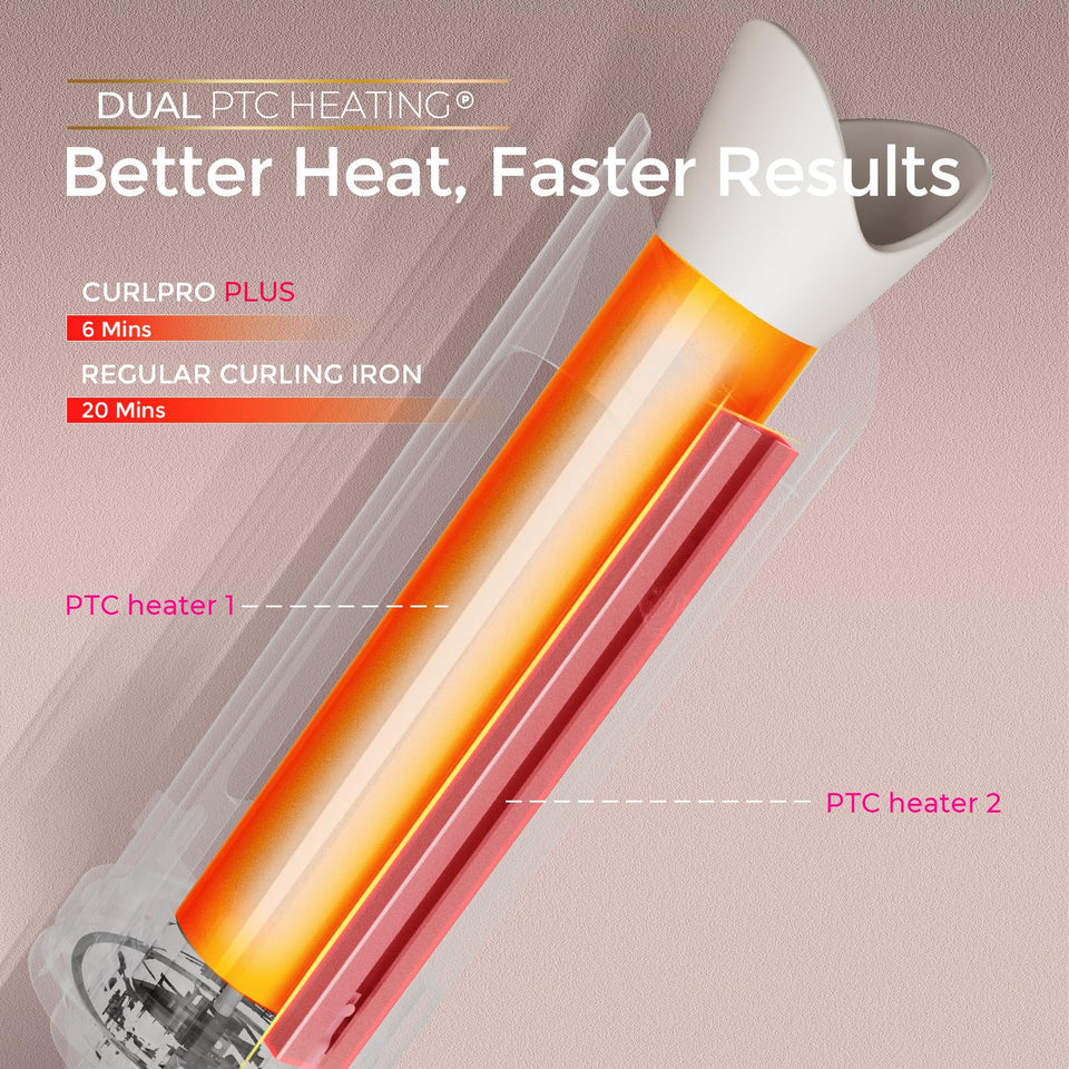 TYMO CurlPro Plus Ceramic Automatic Hair Curler with Anti-Scald Design for Long Hair Women Gold