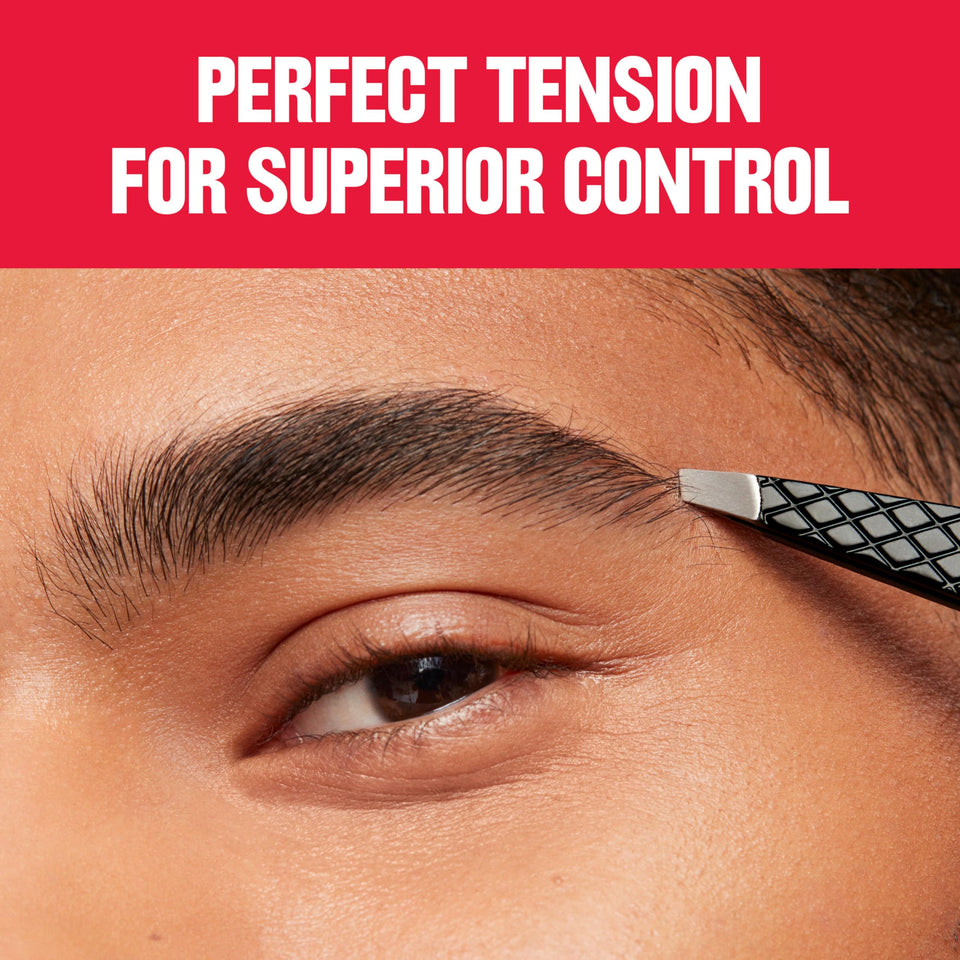 Revlon Expert Slant Tip Tweezer High Precision Stainless Steel Hair Removal Black