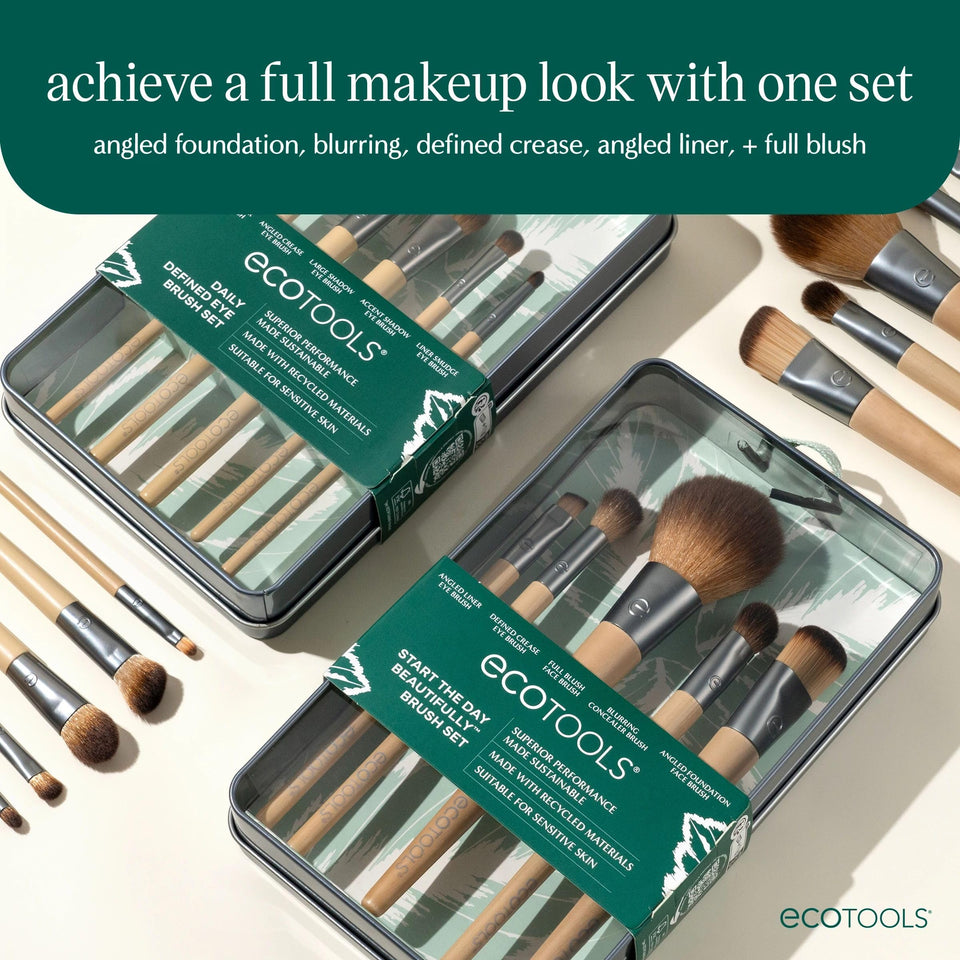 EcoTools 6 Piece Start the Day Beautifully Eco-Friendly Makeup Brush Set Vegan Cruelty-Free